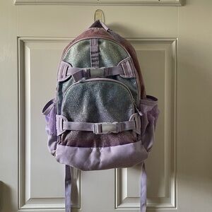 Pottery Barn Kids Mackenzie Lavender/Aqua Ombre Sparkle Glitter Backpack
